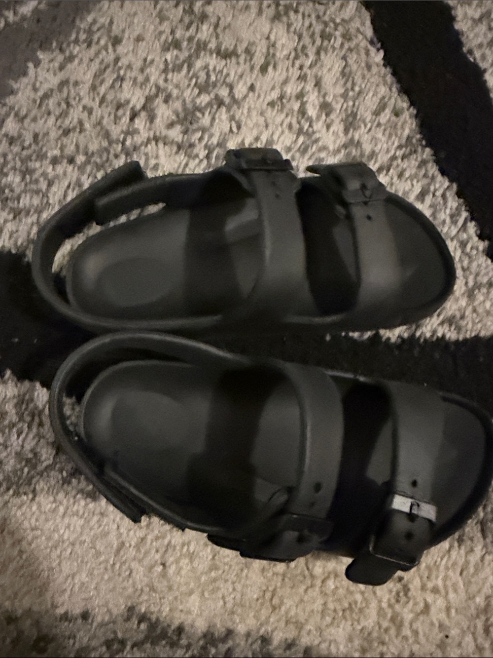 Kids Black Dual-Strap Comfort Sandals